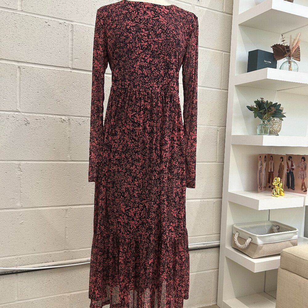 Floral mesh midi dress - Picture 2 of 5